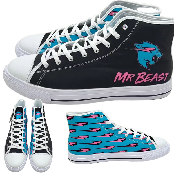 Mr. Beast high top canvas sneakers 
