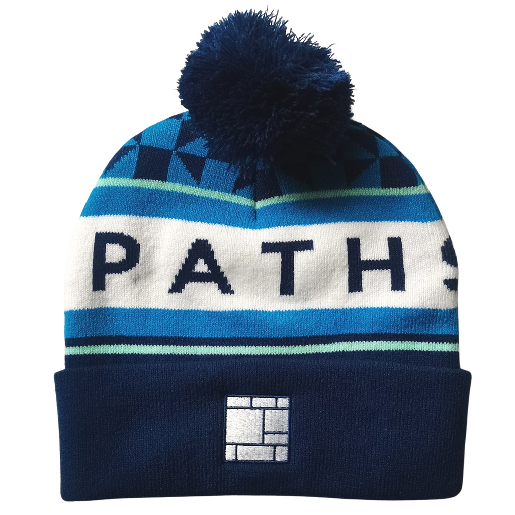 custom knit beanie with pom and cuff custom embroidered logo