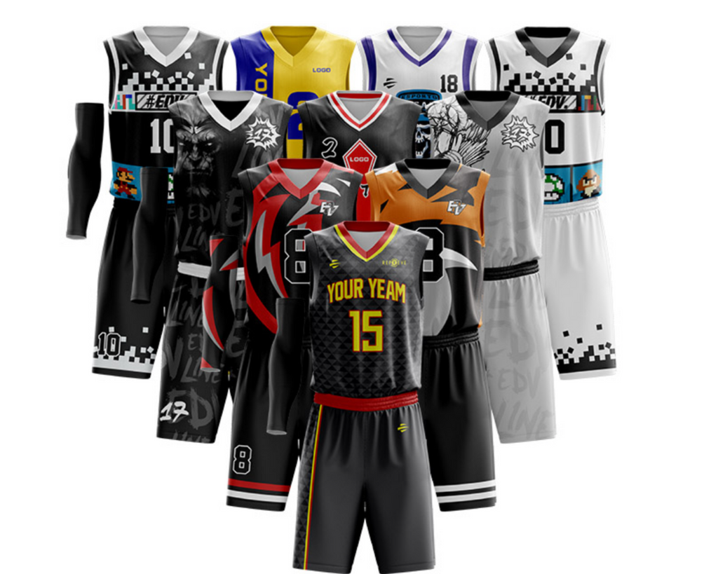 10 Custom Sublimated Basketball Uniforms Adult