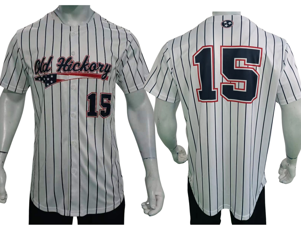 custom pinstripe sublimated baseball jersey full button
