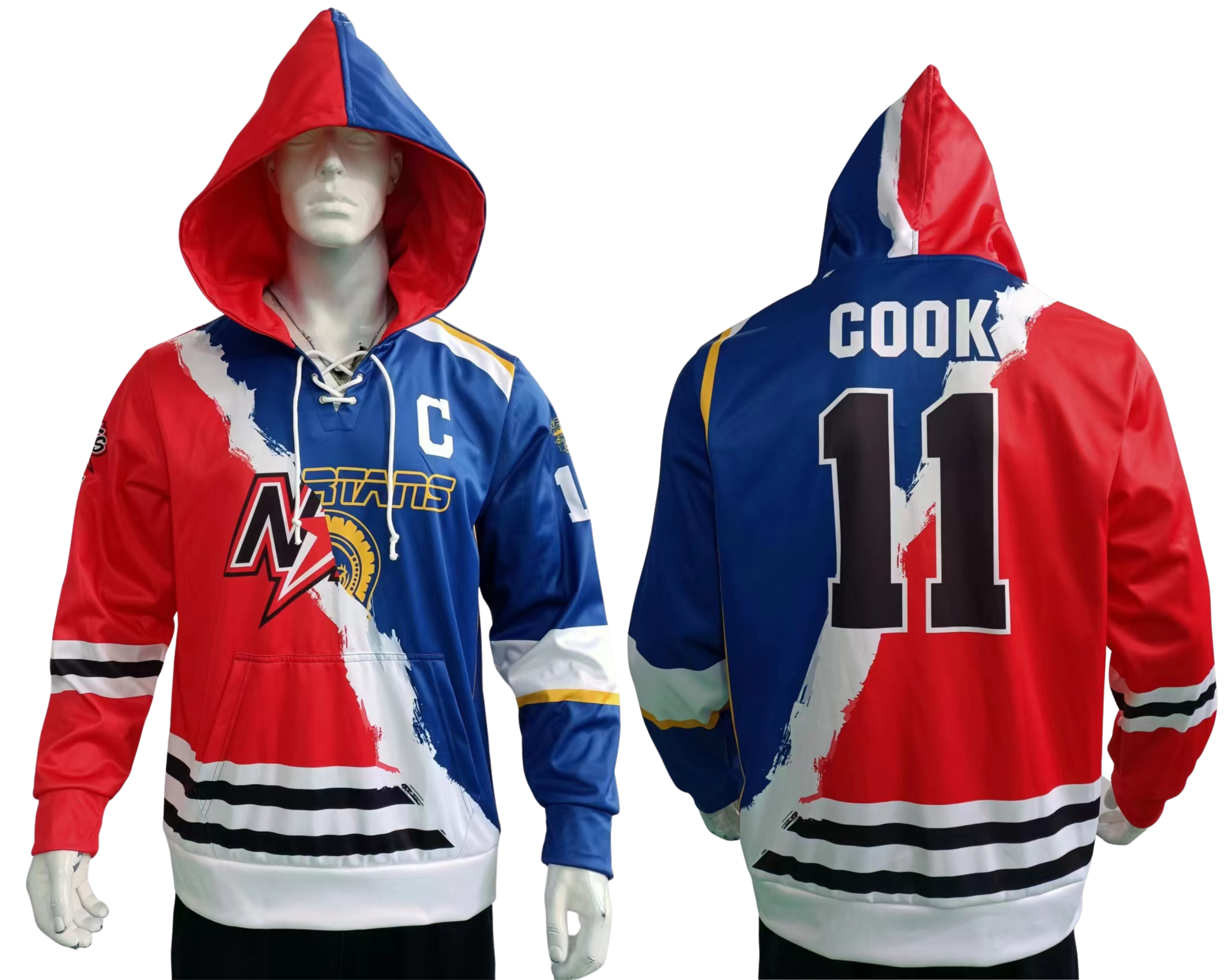 Custom Lace Up Sublimated Hockey Hoodies SPARTAN APPAREL MERCH