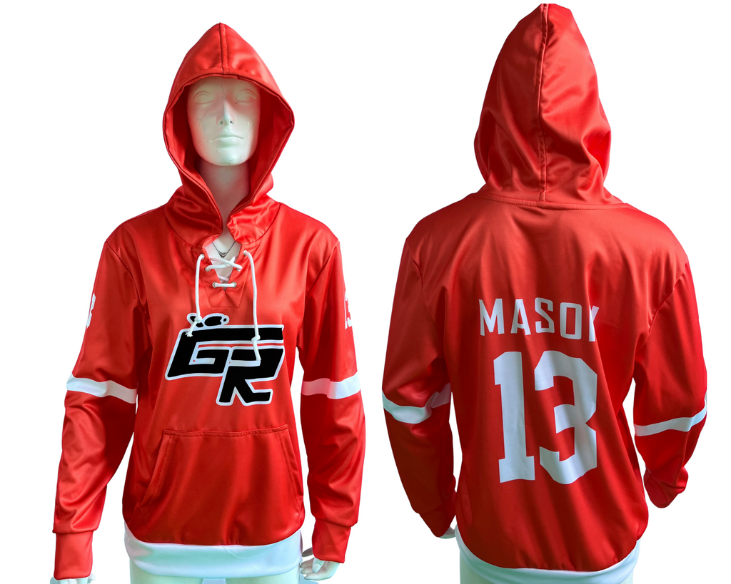 Custom hockey hoodies with store laces