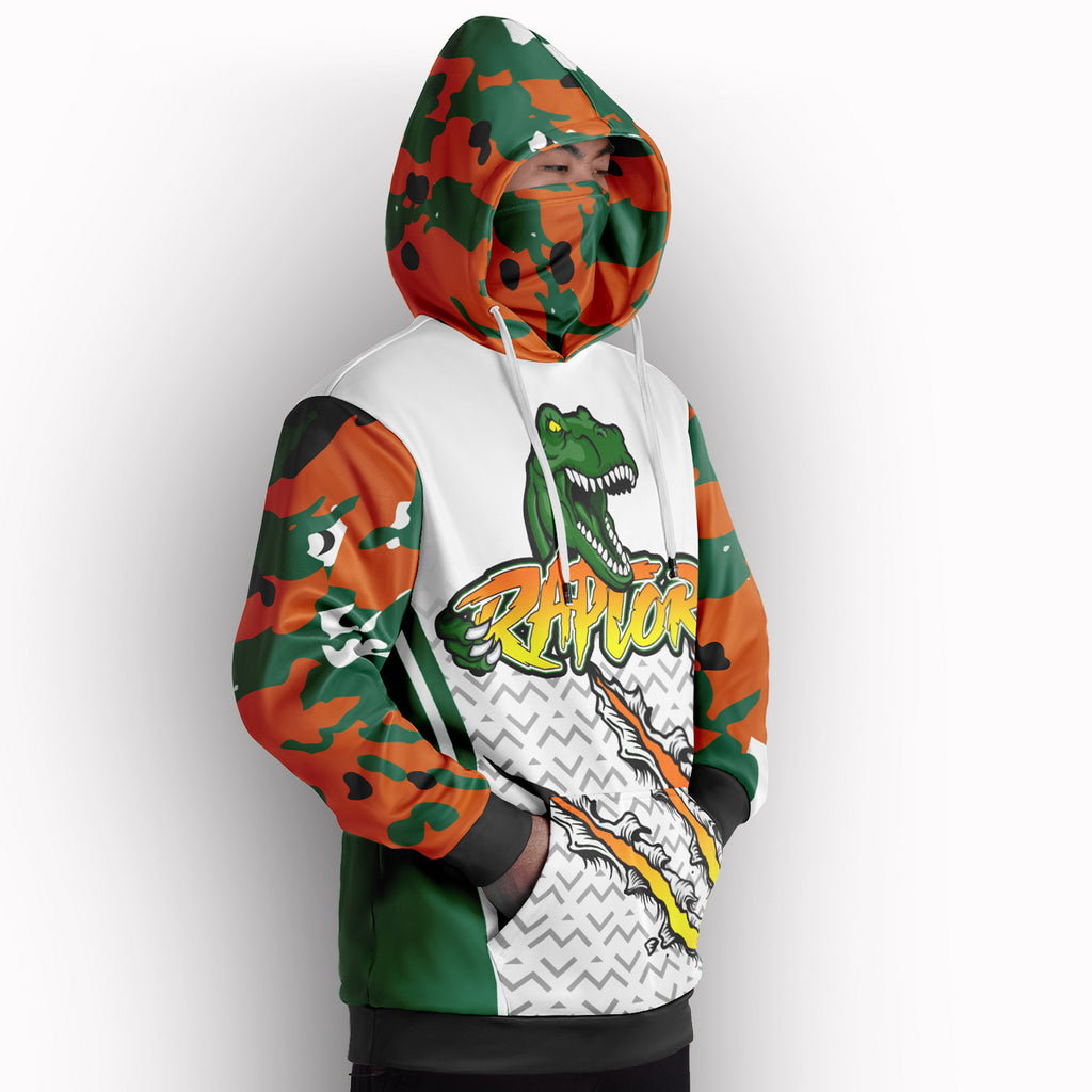 sublimated hoodie with built in neck gaiter